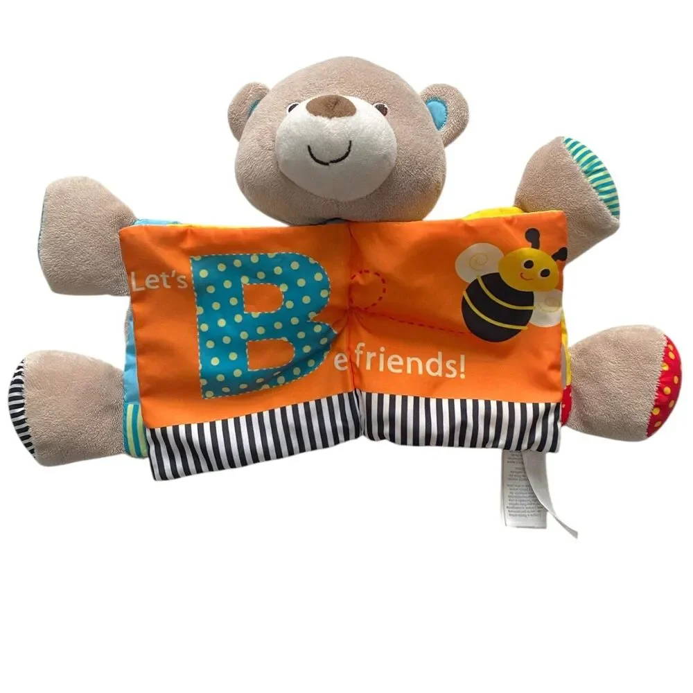 Carters ABC Plush Book Bear Crinkle Fabric Rattle Baby Infant Toy Lovie Plushie